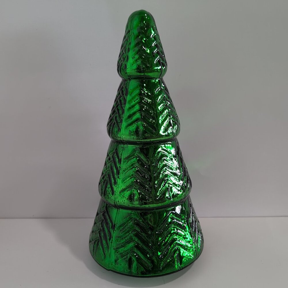 New Green Mercury Glass Christmas Tree  Tabletop Decor 11.75"